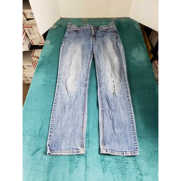 Levis 525 Jeans Size 12 Womens Blue Perfect Waist Pant Ladies Mid Rise Straight - Picture 1 of 15